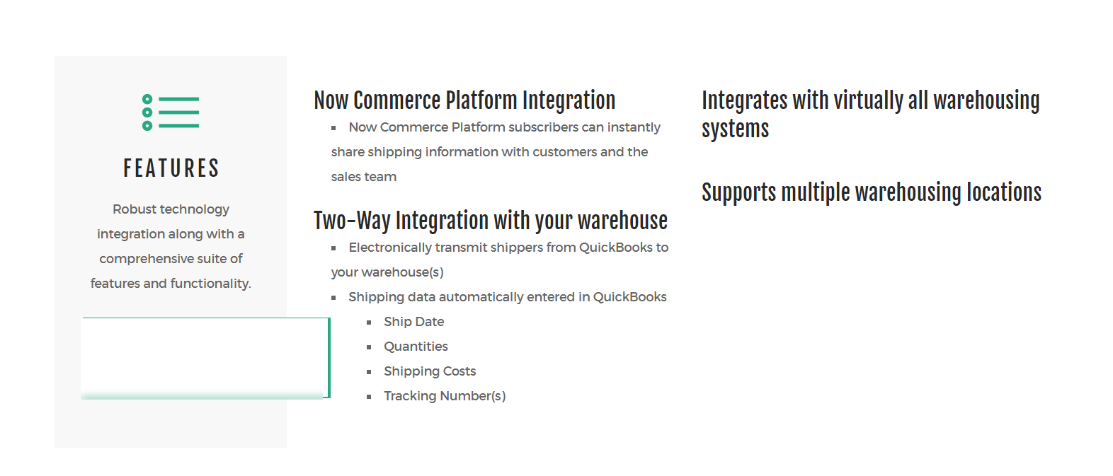 Now Commerce Features