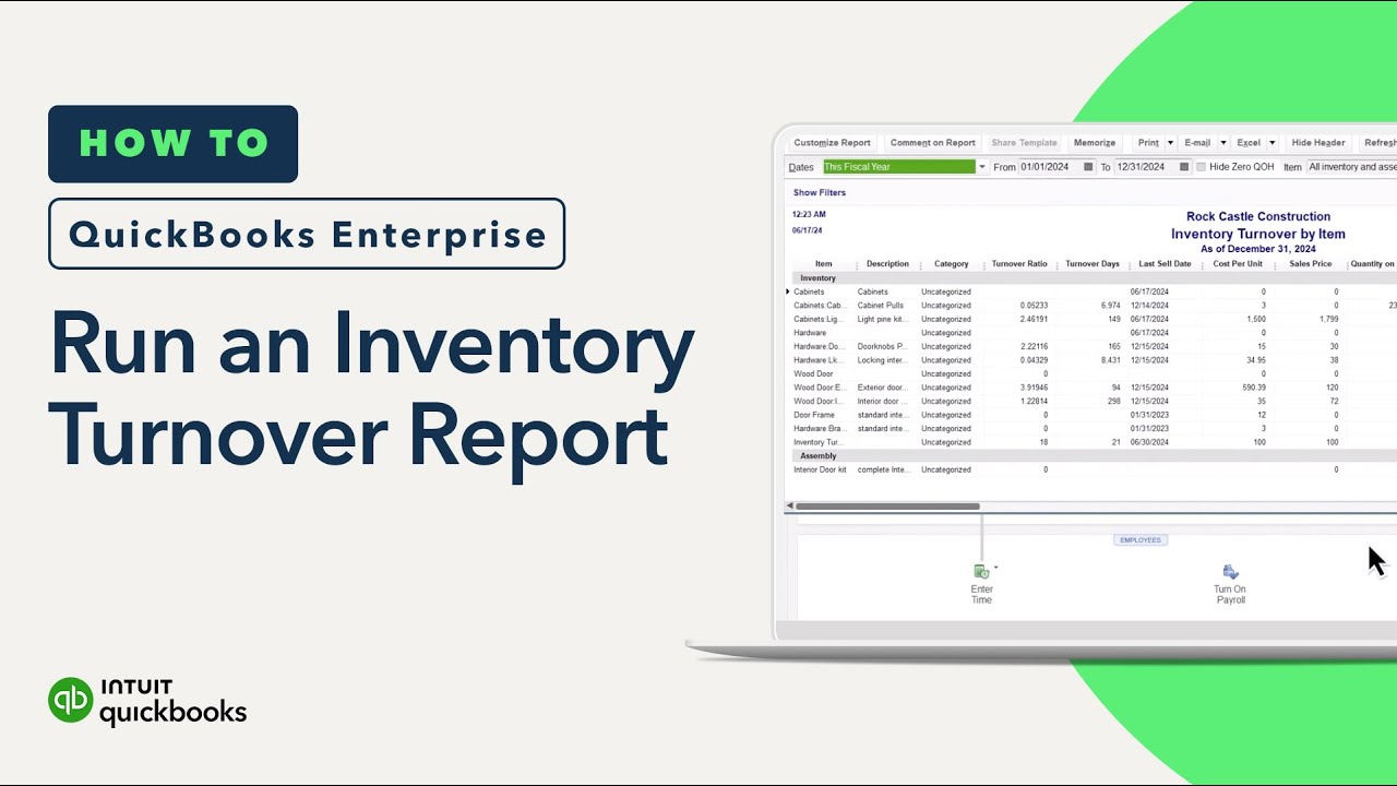 Use the Inventory Turnover report in QuickBooks Enterprise 2024