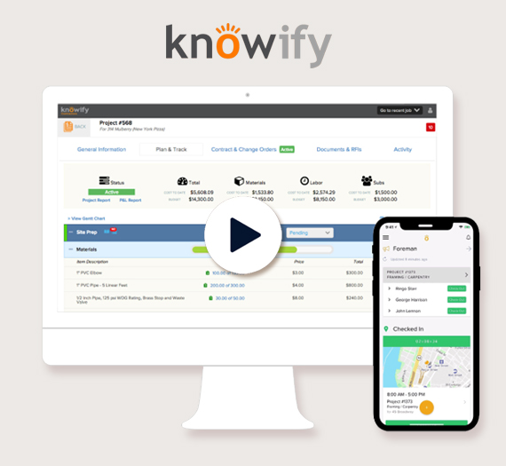 Knowify Construction Management software for QuickBooks | MMB