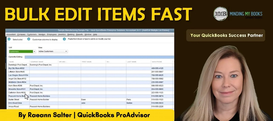 Bulk Edit Multiple List Entries: QuickBooks Enterprise Guide